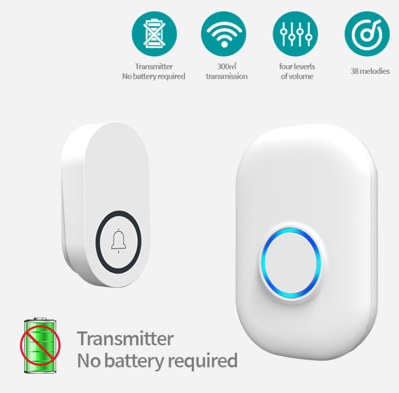 Home Security Ring - 58 Ringtone Allarme wireless autoalimentato Guest