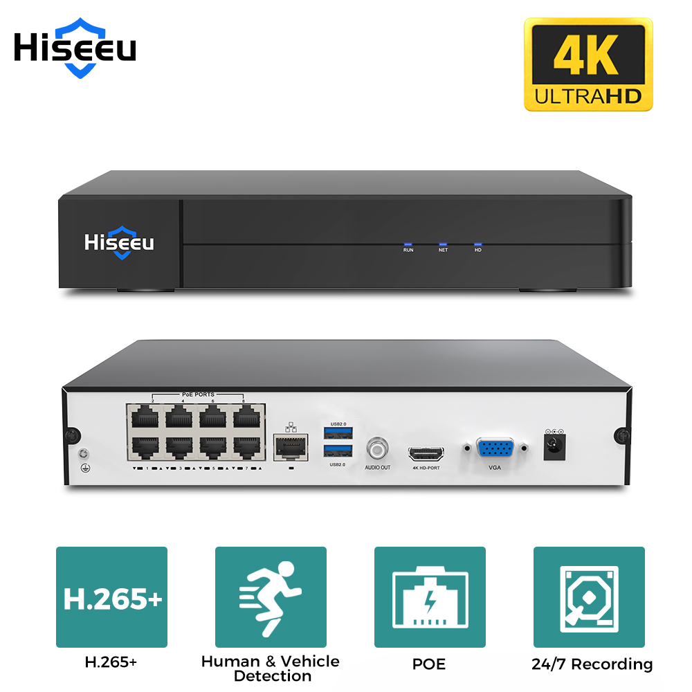 Hiseeu 8CH 4K PoE NVR Videoreg - Home Security And Cameras recensione e prezzo