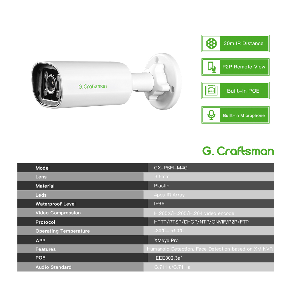 Telecamera IP POE C GC PB 4MP, - Home Security Monitoring recensione e prezzo